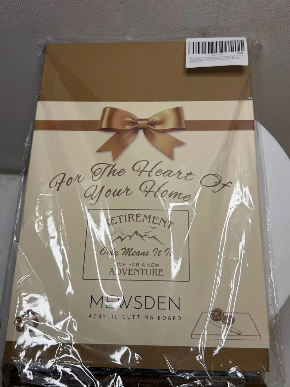 MEWSDEN Acrylic Cutting Board in Brown and Cream